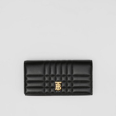 Burberry Quilted Leather Lola Continental Wallet In Black/light Gold