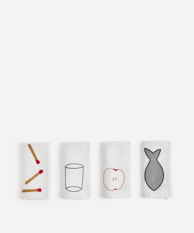 Hay Sobremesa Napkins Set Of Four In White