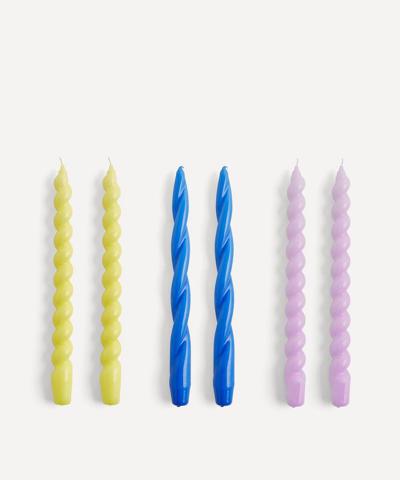 Hay Long Mix Candles Set Of Six In Multi-coloured