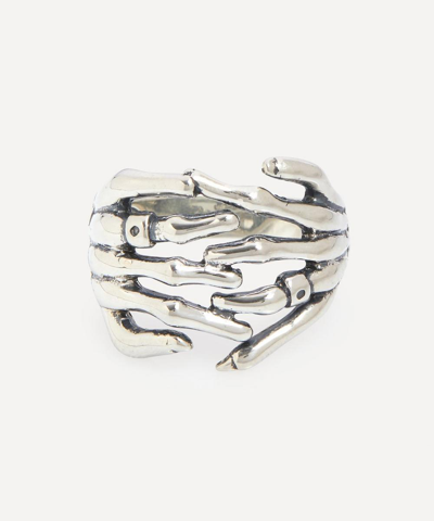 Serge Denimes Sterling Silver Skeleton Hands Ring