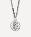 Serge Denimes Sterling Silver St Christopher Multi-chain Necklace In Silver
