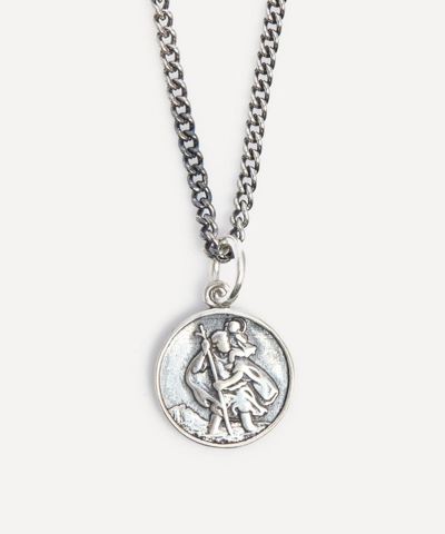 Serge Denimes Sterling Silver St Christopher Multi-chain Necklace
