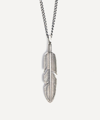 SERGE DENIMES MENS STERLING SILVER ETHEREAL FEATHER NECKLACE