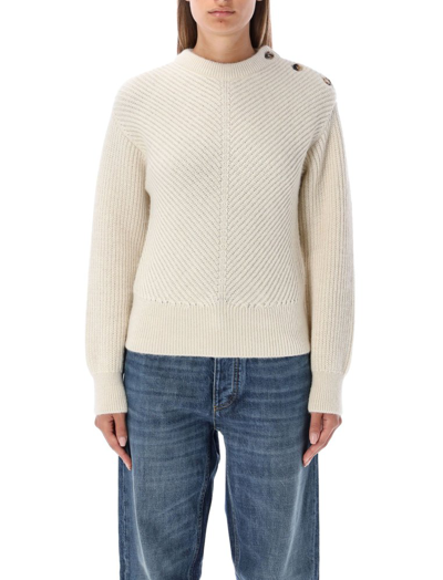 Bottega Veneta Chevron Alpaca Sweater In Bone