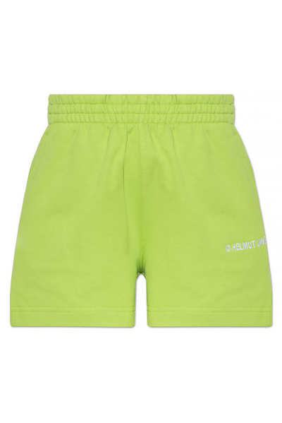 Helmut Lang Logo Embroidered Shorts In Lime Green