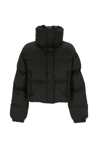 Misbhv Black Monogram Cropped Puffer Jacket