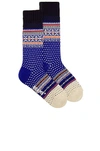 Beams Nordic Socks In Blue