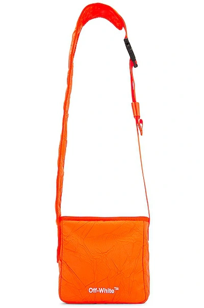 Off-white Off Core Crinkle Crossbody Bag In Orange Fluo