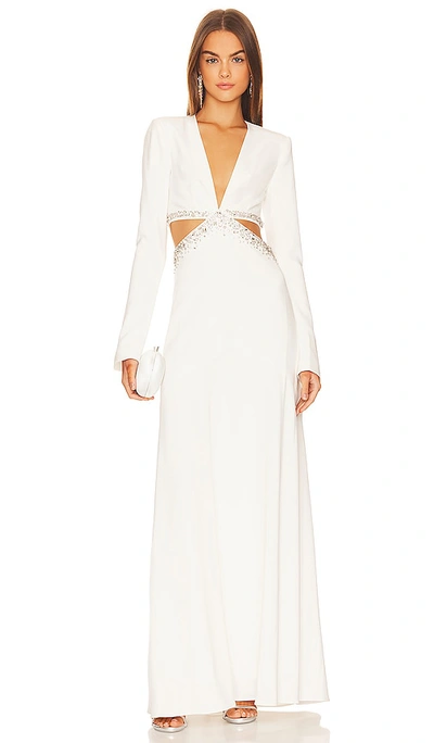 A.l.c Trina Cut-out Crystal-embellished Gown In White