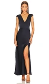 Bec & Bridge Kimberly Cap Sleeve Satin Maxi Dress In Ink