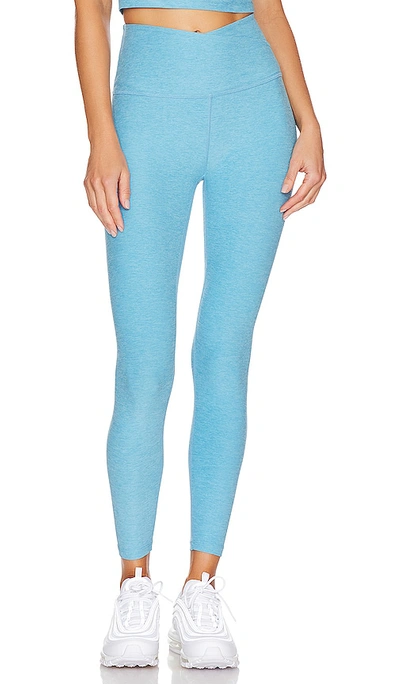 Beyond Yoga Spacedye At Your Leisure Legging In Peacock Blue Heat
