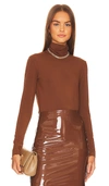 Commando Butter Long-sleeve Turtleneck Top In Cinnamon