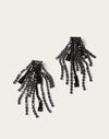 Valentino Garavani Brightrain Metal And Crystal Earrings Woman Black Uni