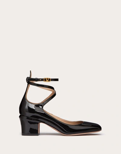 Valentino Garavani Tan-go Patent Leather Pump 70mm Woman Black 40 In Nero