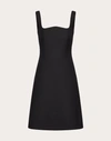 Valentino Open-back Wool And Silk-blend Crepe Mini Dress In Black