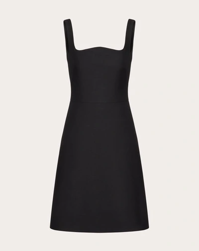 Valentino A-line Crepe Dress In Black