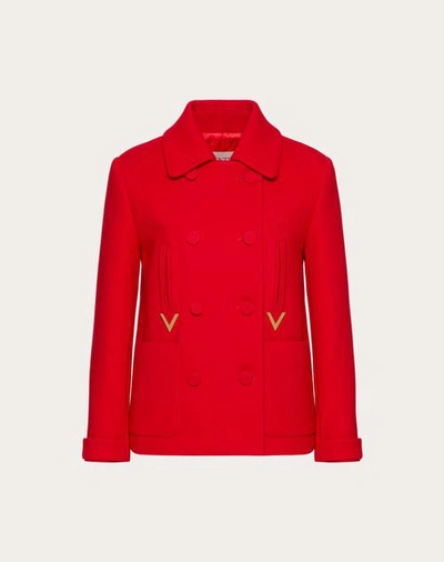 Valentino Texture Double Crepe Peacoat Woman Red 42