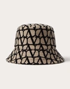 Valentino Garavani Toile Iconographe Bucket Hat Woman Beige/black 58 In Beige/black