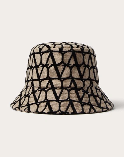 Valentino Garavani Toile Iconographe Bucket Hat Woman Beige/black S