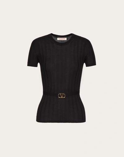 Valentino Wool Jumper Woman Black Xl In Black