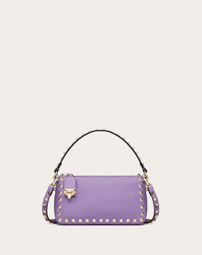 Valentino Garavani Small Rockstud Grainy Calfskin Crossbody Bag Woman Wisteria Uni In Wisteria