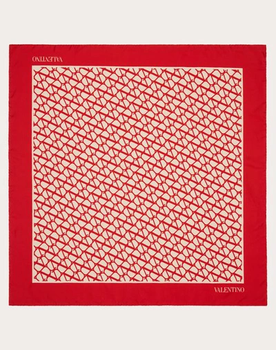 Valentino Garavani Toile Iconographe Silk Scarf 90x90 Woman Beige/red Uni