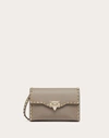 Valentino Garavani Small Rockstud Grainy Calfskin Crossbody Bag Woman Dove Grey Uni