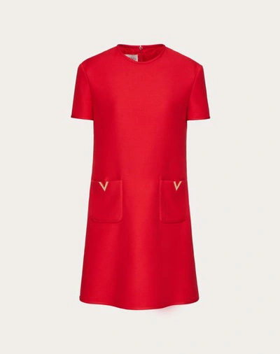 Valentino Crepe Couture Dress Woman Red 48
