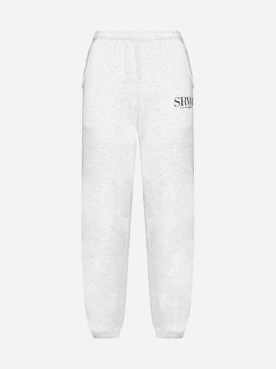 Sporty &amp; Rich Logo Print Jogger Pants In Heather Grey