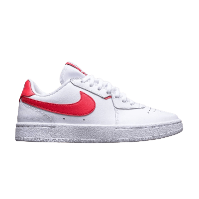 Pre-owned Nike Wmns Court Blanc 'white Track Red'