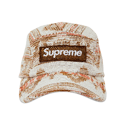 Pre-owned Supreme Woven Pattern Camp Cap 'tan'