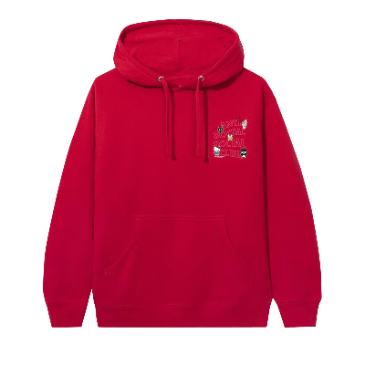 Pre-owned Anti Social Social Club X Hello Kitty And Friends Hoodie 'red'