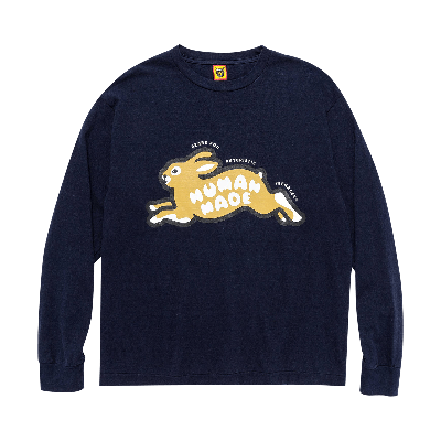 Pre-owned Human Made Rabbit Long-sleeve T-shirt 'navy' In Blue