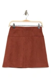 Maxstudio Faux Suede A-line Miniskirt In Russet