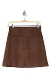 Maxstudio Faux Suede A-line Miniskirt In Sequoia