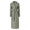 LITA COUTURE VEGAN LEATHER TRENCH COAT IN GREEN