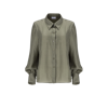 Lita Couture Green Button-up Silk Shirt