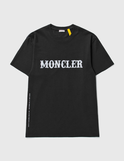 Moncler Genius Logo棉质平纹针织t恤 In Black