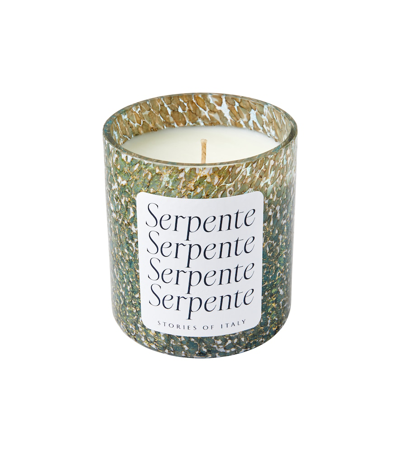 Stories Of Italy Macchia Su Macchia Serpente Scented Candle In Light Blue & Grey & Gold