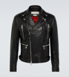 Alexander Mcqueen Slim-fit Zip-detailed Leather Biker Jacket In Black