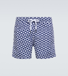 Frescobol Carioca Geometric-print Swim Shorts In Navy Blue