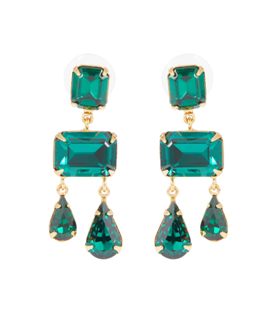 Jennifer Behr Lucille Embellished Earrings In Emerald