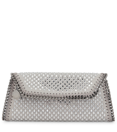 Stella Mccartney Falabella Embellished Clutch In Grey