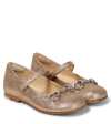 Gucci Horsebit Glitter Ballet Flats In Sable/brig