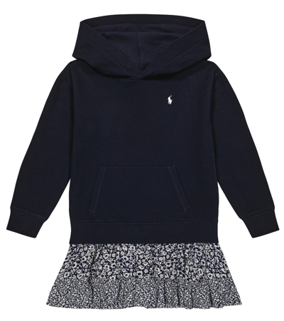 Polo Ralph Lauren Kids' Hooded Cotton-blend Dress In Rl Navy