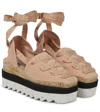Stella Mccartney Gaia Canvas Platform Espadrilles Blush In Blush