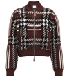 Burberry Caitryn Textured Wool Blend Check Jacket In Dark Truffle Brown
