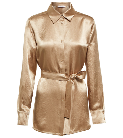 Max Mara Holiday Belted Shirt In Oro