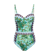 Tory Burch Lipsi Printed One-piece Swimsuit In Green Rayure Fleurie