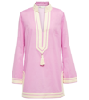 Tory Burch Solid Cotton Voile Tunic In Mallow Pink
